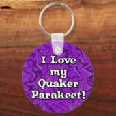 パープル熱狂するI愛する私のクエーカーParaker Keyet Keychain キーホルダー (正面)