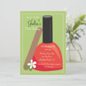 パープル爪、 ネイルポーランド誕生日招待状 招待状 (スタンド正面)