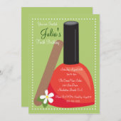 パープル爪、 ネイルポーランド誕生日招待状 招待状 (正面/裏面)