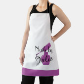パープル爪、 ネイルポーランパーソナライズされたドホワイトエプロン エプロン (インサイチュ)