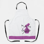 パープル爪、 ネイルポーランパーソナライズされたドホワイトエプロン エプロン (正面)