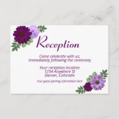 パープル牡丹フローラ結婚披露宴 エンクロージャーカード (正面)