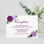 パープル牡丹フローラ結婚披露宴 エンクロージャーカード (スタンド正面)