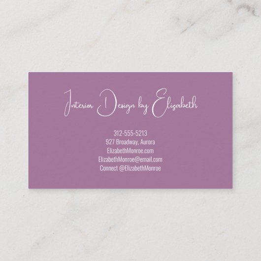 パープル牡丹フローラ 名刺 (裏面)