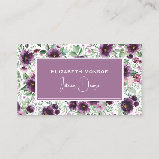 パープル牡丹フローラ 名刺 (正面)