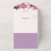 パープル牡丹ブライダルシャワーレシピオールインワン オールインワン招待状