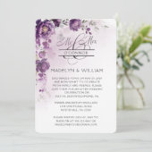 パープル牡丹披露宴のみ招待状 招待状 (スタンド正面)