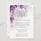 パープル牡丹披露宴のみ招待状 招待状 (正面)
