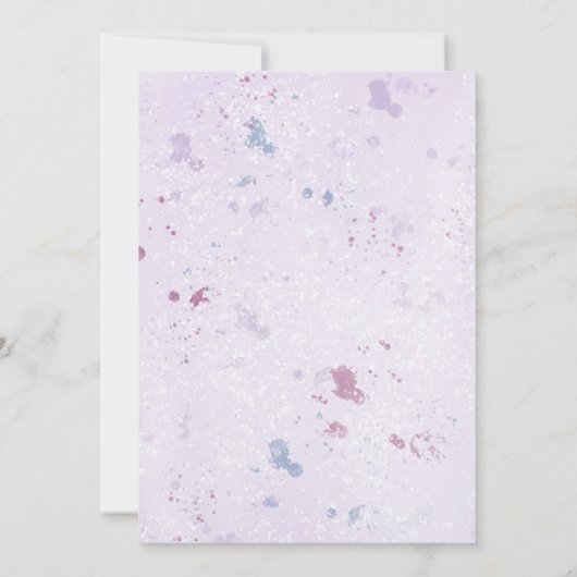 パープル牡丹金ゴールド幾何学婚約パーティ 招待状 (裏面)