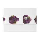 パープル牡丹、ホワイトロー結婚ズ、カスタム 招待状ベリーバンド (裏面例)