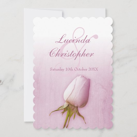 パープル独身のバラバド薄紫結婚式招待状 招待状 (正面)