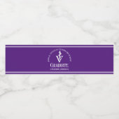 パープル獣医学校カスタム卒業パーティー ペットボトルラベル (シングルラベル)