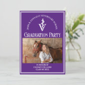 パープル獣医学校写真卒業パーティー 招待状 (スタンド正面)