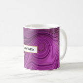 パープル王室のおよび金ゴールドアガート抽象芸術 コーヒーマグカップ (正面右)