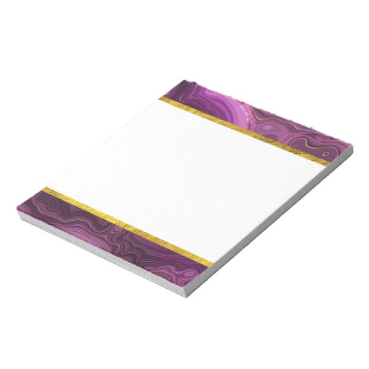 パープル王室のおよび金ゴールドアガート抽象芸術 ノートパッド (回転)