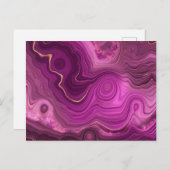 パープル王室のおよび金ゴールドアガート抽象芸術 ポストカード (正面/裏面)