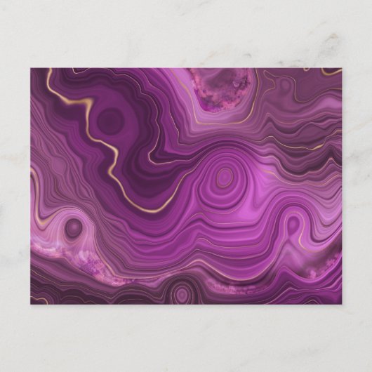 パープル王室のおよび金ゴールドアガート抽象芸術 ポストカード (正面)