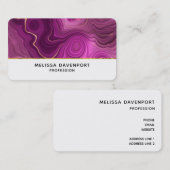 パープル王室のおよび金ゴールドアガート抽象芸術 名刺 (正面/裏面)