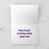 パープル王室のとピンクの踊りユニコーン誕生日 カード (内部)