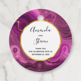 パープル王室のと金ゴールドアガテ抽象芸術ありがとう フェイバータグ