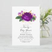 パープル王室のと金ゴールドフローラドライブ(シャワー付) 招待状 (スタンド正面)