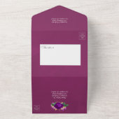 パープル王室のと金ゴールド結婚が一斉に始まる オールインワン招待状 (外側)