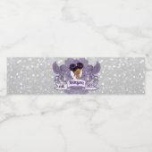 パープル王室のアフロプリンセス|パープル&ホワイトエレガント ペットボトルラベル (シングルラベル)