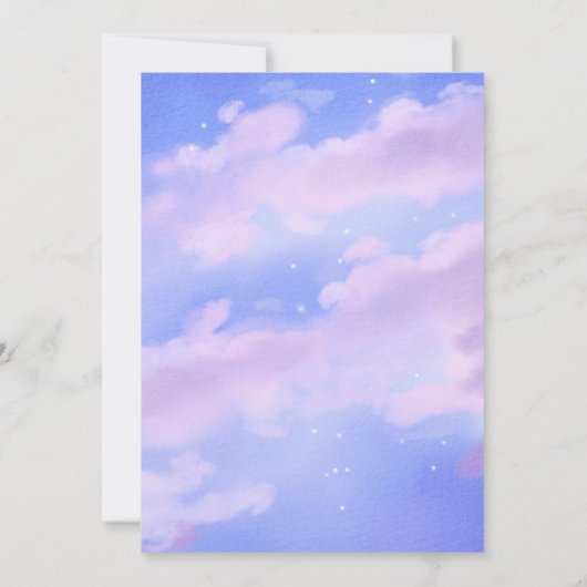 パープル王室のオンクラウド9ブライダルシャワー 招待状 (裏面)