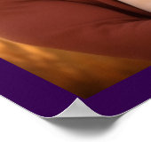 パープル王室のカップル写真シック結婚歓迎 ポスター (角)