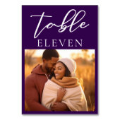 パープル王室のカップル写真夕べ結婚ズ テーブルナンバー (正面)