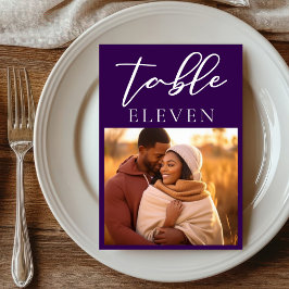 パープル王室のカップル写真夕べ結婚ズ テーブルナンバー