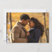 パープル王室のカップル写真夕べ セーブザデート (裏面)