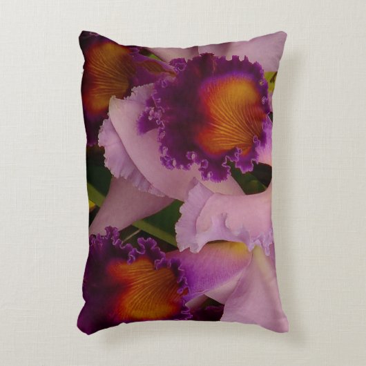 パープル王室のカトレヤオーキッド アクセントクッション (正面(垂直))