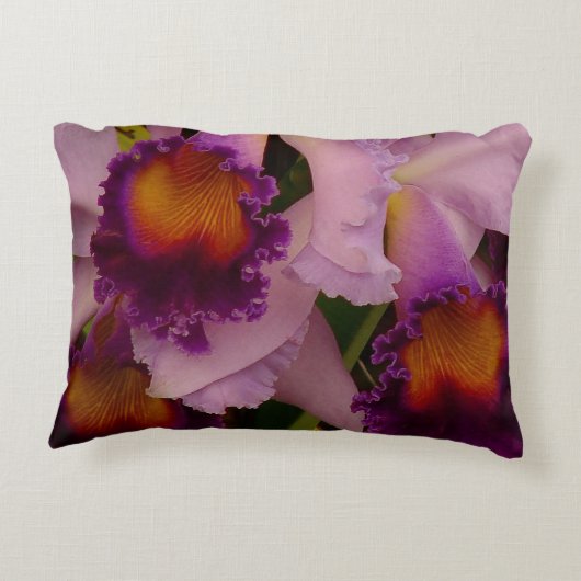 パープル王室のカトレヤオーキッド アクセントクッション (裏面)