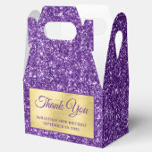 パープル王室のグリッター金ゴールド30歳の誕生日ありがとう フェイバーボックス (オープン)