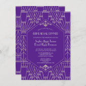 パープル王室のシルバー素晴らしギャツビーのリハーサル 招待状 (正面/裏面)