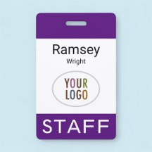 パープル王室のスタッフID名バッジクリップリールラニヤード