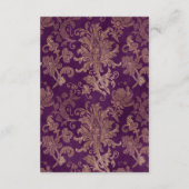 パープル王室のダマスク披露宴詳細カード エンクロージャーカード (裏面)