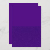 パープル王室のハーフグリッターフラット日付カードを保存 セーブザデート (正面/裏面)