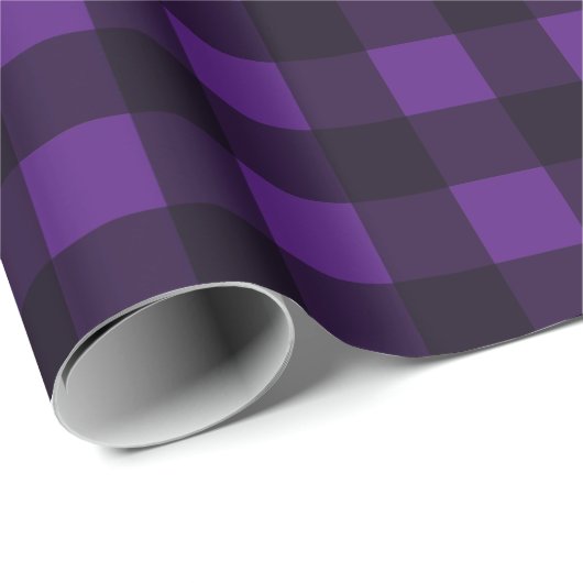 パープル王室のバッファロープレイドギフトラッピング紙 ラッピングペーパー (ロールコーナー)