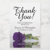 パープル王室のバラエレガントな結婚式ありがとうミニ ワインラベル (シングルラベル)