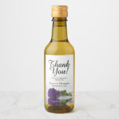 パープル王室のバラエレガントな結婚式ありがとうミニ ワインラベル (正面)