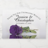 パープル王室のバラクラッシー結婚ズサンキューミニ スパークリングワインラベル (シングルラベル)