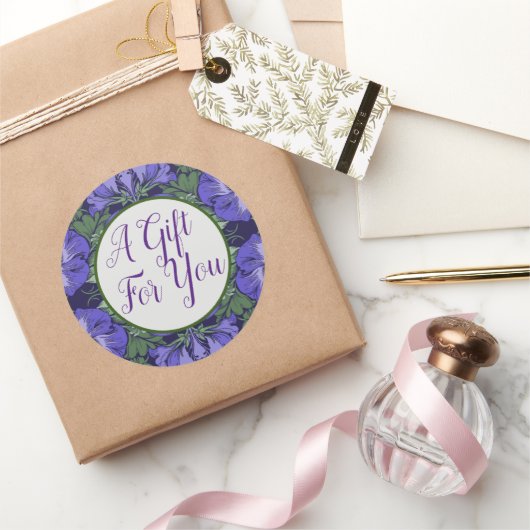 パープル王室のパンジービクトリアンシール ラウンドシール (ギフト)