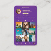 パープル王室のフォトグラファーInstagramモノグラム 名刺 (正面)