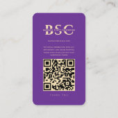 パープル王室のフォトグラファーInstagramモノグラム 名刺 (裏面)