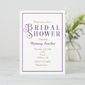 パープル王室のブライダルシャワークラス招待状 招待状 (スタンド正面)