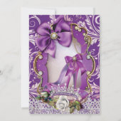 パープル王室のプリンセススウィート16招待状 招待状 (裏面)