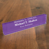 パープル王室のプロフェッショナルミニマルモダンリストプレーン デスクネームプレート (側面)