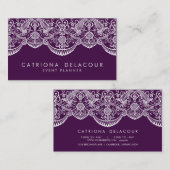 パープル王室のモロッコ華美レース名刺 名刺 (正面/裏面)